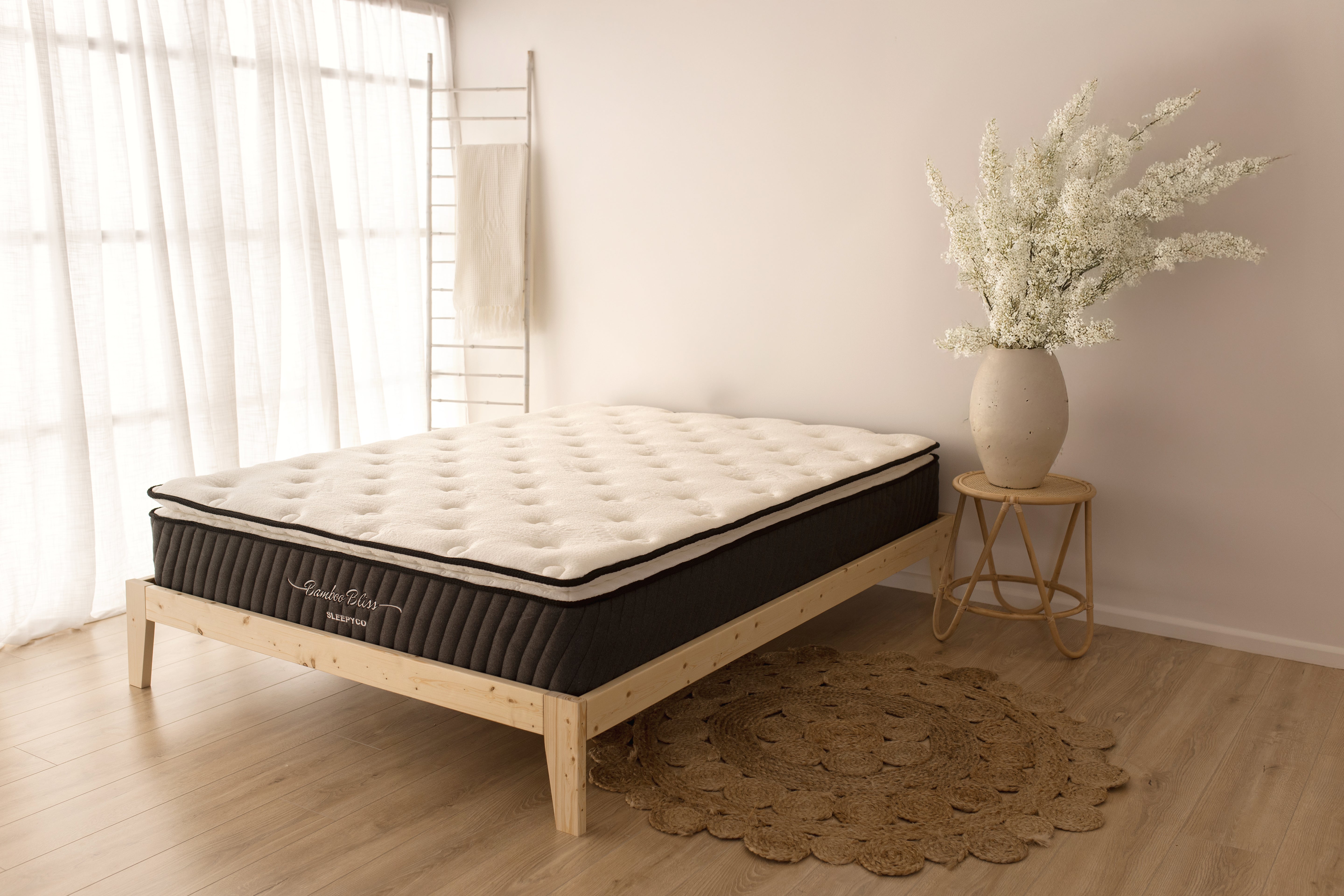 King pillow top mattress wooden frame