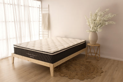 King pillow top mattress wooden frame 